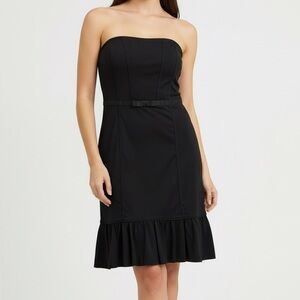 🆕 White House Black Market Black Strapless Dress, New with Tags, Size Large